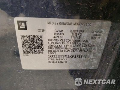 Zdjęcie 13 z 13 samochodu: 2019 CHEVROLET MALIBU PREMIER VIN:1G1ZE5SX1KF173843 - miniatura