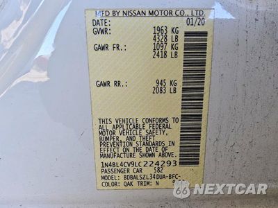 Zdjęcie 13 z 14 samochodu: 2020 NISSAN ALTIMA SR VIN:1N4BL4CV9LC224293 - miniatura