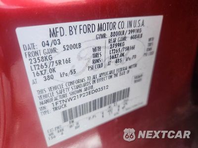 Zdjęcie 12 z 12 samochodu: 2003 FORD F250 SUPER DUTY VIN:1FTNW21P23ED03512 - miniatura