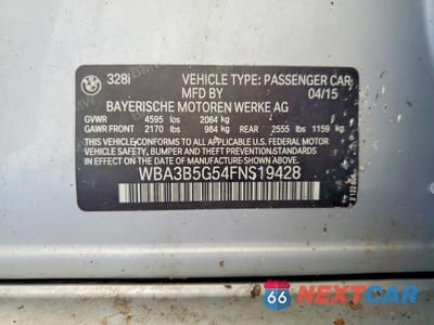 Zdjęcie 12 z 12 samochodu: 2015 BMW 3ER XI SULEV VIN:WBA3B5G54FNS19428 - miniatura