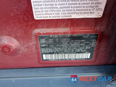 Zdjęcie 13 z 13 samochodu: 2011 SUBARU OUTBACK 3.6R LIMITED VIN:4S4BRDLC7B2436164 - miniatura