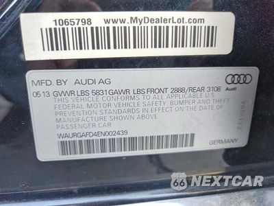Zdjęcie 12 z 12 samochodu: 2014 AUDI A8 L QUATTRO VIN:WAURGAFD4EN002439 - miniatura