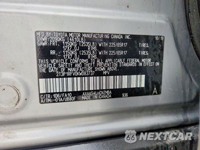 Zdjęcie 12 z 12 samochodu: 2019 TOYOTA RAV4 XLE VIN:2T3P1RFV0KW083737 - miniatura