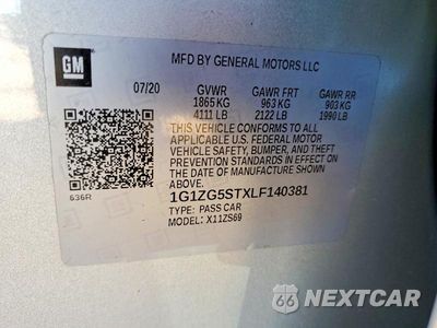Zdjęcie 12 z 12 samochodu: 2020 CHEVROLET MALIBU RS VIN:1G1ZG5STXLF140381 - miniatura