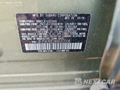 Zdjęcie 12 z 12 samochodu: 2019 SUBARU FORESTER PREMIUM VIN:JF2SKAGC2KH582004 - miniatura