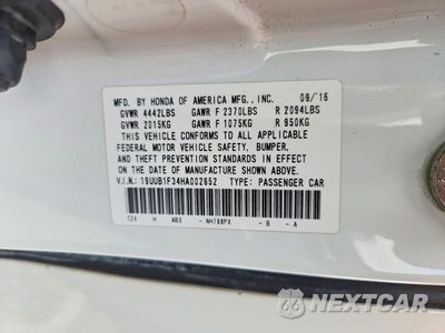 Zdjęcie 12 z 12 samochodu: 2017 ACURA TLX VIN:19UUB1F34HA002652 - miniatura