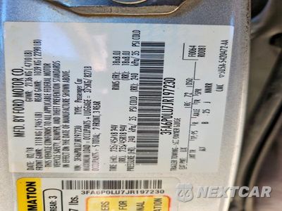Zdjęcie 12 z 12 samochodu: 2018 FORD FUSION SE HYBRID VIN:3FA6P0LU7JR197230 - miniatura