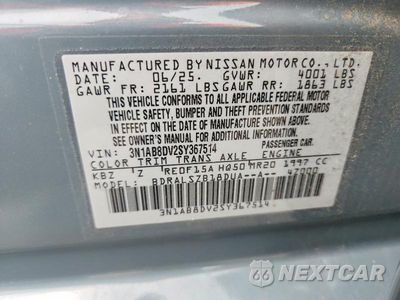 Zdjęcie 12 z 12 samochodu: 2025 NISSAN SENTRA SR VIN:3N1AB8DV2SY367514 - miniatura