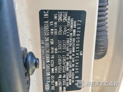 Zdjęcie 13 z 13 samochodu: 2011 KIA SORENTO LX VIN:5XYKT3A19BG082672 - miniatura