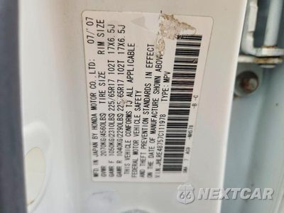 Zdjęcie 12 z 12 samochodu: 2007 HONDA CR-V EXL VIN:JHLRE48757C111978 - miniatura