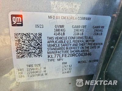 Zdjęcie 14 z 14 samochodu: 2024 CHEVROLET TRAX LS VIN:KL77LFE20RC043846 - miniatura