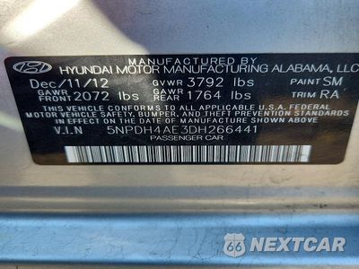Zdjęcie 12 z 12 samochodu: 2013 HYUNDAI ELANTRA GLS VIN:5NPDH4AE3DH266441 - miniatura