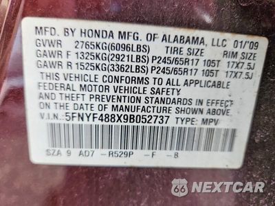 Zdjęcie 13 z 13 samochodu: 2009 HONDA PILOT TOURING VIN:5FNYF488X9B052737 - miniatura
