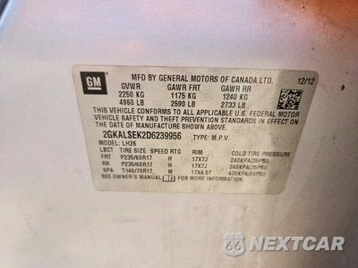 Zdjęcie 13 z 13 samochodu: 2013 GMC TERRAIN SLE VIN:2GKALSEK2D6239956 - miniatura