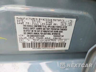 Zdjęcie 12 z 12 samochodu: 2025 NISSAN SENTRA SV VIN:3N1AB8CVXSY414225 - miniatura