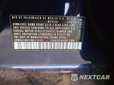 Zdjęcie 13 z 13 samochodu: 2015 VOLKSWAGEN GOLF SPORTWAGEN TDI S VIN:3VWCA7AU1FM511319 - miniatura