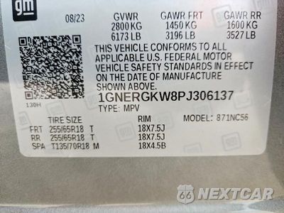 Zdjęcie 13 z 13 samochodu: 2023 CHEVROLET TRAVERSE LT VIN:1GNERGKW8PJ306137 - miniatura