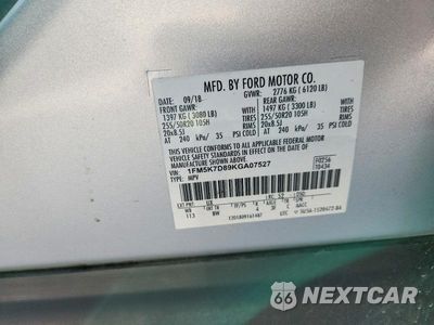 Zdjęcie 13 z 13 samochodu: 2019 FORD EXPLORER XLT VIN:1FM5K7D89KGA07527 - miniatura