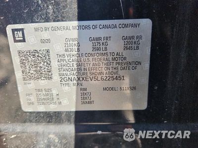 Zdjęcie 13 z 13 samochodu: 2020 CHEVROLET EQUINOX PREMIER VIN:2GNAXXEV5L6225451 - miniatura
