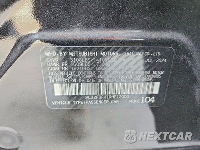 Zdjęcie 13 z 13 samochodu: 2024 MITSUBISHI MIRAGE G4 ES VIN:ML32FUFJ1RHF12000 - miniatura