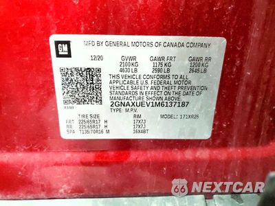 Zdjęcie 12 z 12 samochodu: 2021 CHEVROLET EQUINOX LT VIN:2GNAXUEV1M6137187 - miniatura