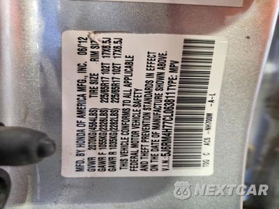 Zdjęcie 13 z 13 samochodu: 2012 HONDA CR-V EXL VIN:5J6RM4H77CL063811 - miniatura