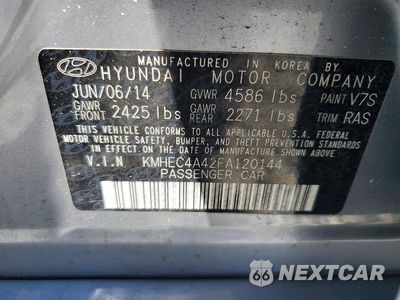 Zdjęcie 13 z 13 samochodu: 2015 HYUNDAI SONATA HYBRID BASE VIN:KMHEC4A42FA120144 - miniatura