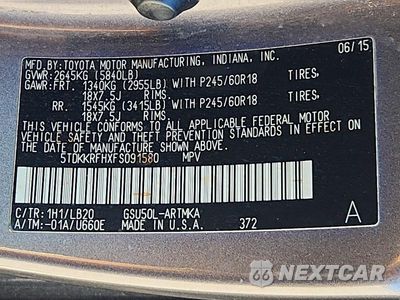 Zdjęcie 14 z 14 samochodu: 2015 TOYOTA HIGHLANDER XLE VIN:5TDKKRFHXFS091580 - miniatura