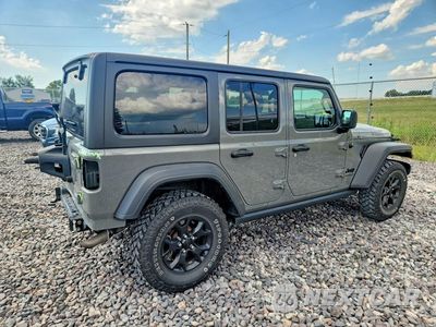 Trzecie zdjęcie samochodu z tyłu: 2021 JEEP WRANGLER UNLIMITED SPORT VIN:1C4HJXDN8MW640250 - miniatura