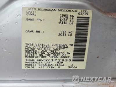 Zdjęcie 13 z 13 samochodu: 2019 NISSAN ALTIMA S VIN:1N4BL4BV3KC172935 - miniatura