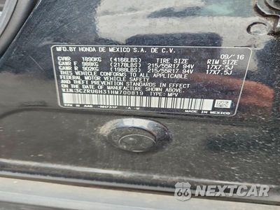 Zdjęcie 13 z 13 samochodu: 2017 HONDA HR-V LX VIN:3CZRU6H31HM700819 - miniatura