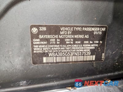 Zdjęcie 12 z 12 samochodu: 2015 BMW 328 XI SULEV VIN:WBA3B5G53FNS17539 - miniatura