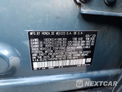 Zdjęcie 12 z 12 samochodu: 2023 HONDA HR-V SPORT VIN:3CZRZ1H50PM739745 - miniatura