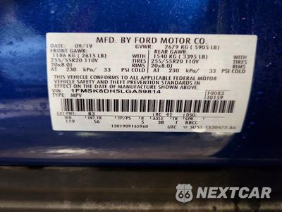 Zdjęcie 13 z 13 samochodu: 2020 FORD EXPLORER XLT VIN:1FMSK8DH5LGA59814 - miniatura