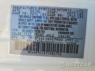 Zdjęcie 12 z 12 samochodu: 2026 NISSAN SENTRA SV VIN:3N1AB9CV1TY281751 - miniatura