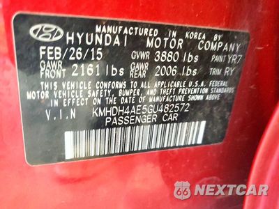 Zdjęcie 12 z 12 samochodu: 2016 HYUNDAI ELANTRA VALUE EDITION VIN:KMHDH4AE5GU482572 - miniatura