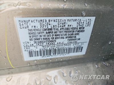 Zdjęcie 12 z 12 samochodu: 2026 NISSAN SENTRA SV VIN:3N1AB9CV1TY246479 - miniatura