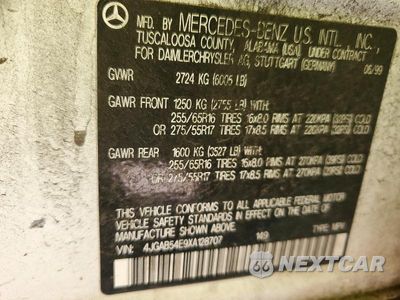 Zdjęcie 12 z 12 samochodu: 1999 MERCEDES-BENZ ML 320 VIN:4JGAB54E9XA128707 - miniatura