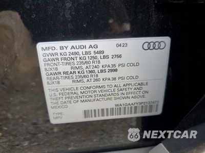 Zdjęcie 13 z 13 samochodu: 2023 AUDI Q5 PREMIUM 45 VIN:WA1GAAFY3P2137473 - miniatura