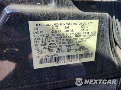 Zdjęcie 12 z 12 samochodu: 2008 NISSAN ALTIMA 2.5 VIN:1N4AL21E08N464542 - miniatura