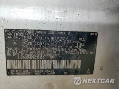 Zdjęcie 13 z 13 samochodu: 2010 TOYOTA RAV4 LIMITED VIN:2T3DK4DV9AW030930 - miniatura