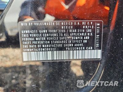Zdjęcie 12 z 12 samochodu: 2013 VOLKSWAGEN JETTA SE VIN:3VWDP7AJ5DM380322 - miniatura