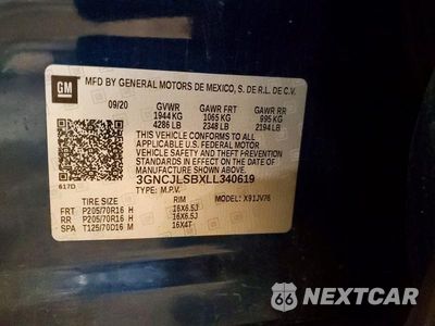 Zdjęcie 14 z 14 samochodu: 2020 CHEVROLET TRAX 1LT VIN:3GNCJLSBXLL340619 - miniatura