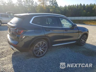 Trzecie zdjęcie samochodu z tyłu: 2022 BMW X3 XDRIVE30I VIN:5UX53DP01N9K71774 - miniatura