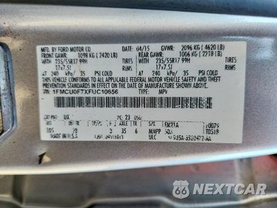 Zdjęcie 13 z 13 samochodu: 2015 FORD ESCAPE S VIN:1FMCU0F7XFUC10656 - miniatura