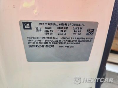 Zdjęcie 12 z 12 samochodu: 2015 CHEVROLET IMPALA LIMITED LS VIN:2G1WA5E34F1166387 - miniatura