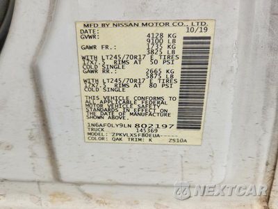 Zdjęcie 14 z 14 samochodu: 2020 NISSAN NV 2500 HD SV VIN:1N6AF0LY9LN802197 - miniatura