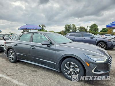 Czwarte zdjęcie samochodu z boku: 2022 HYUNDAI SONATA HYBRID BLUE VIN:KMHL24JJ3NA048191 - miniatura