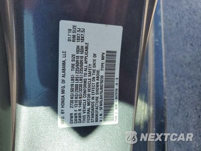 Zdjęcie 13 z 13 samochodu: 2018 HONDA ODYSSEY EXL VIN:5FNRL6H76JB079230 - miniatura