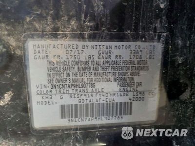 Zdjęcie 13 z 13 samochodu: 2017 NISSAN VERSA 1.6 S VIN:3N1CN7AP9HL907785 - miniatura